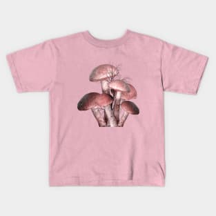 Pink Mushrooms Kids T-Shirt